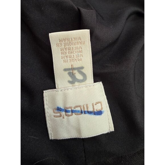 Chicos Womens Black Velvet Double-Breasted Blazer W/ Gold Buttons Size XL 3 - Picture 4 of 6